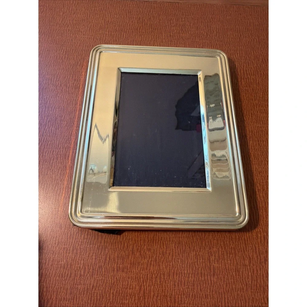 Vtg MCM Gold Picture Frame Free Standing Holds 3